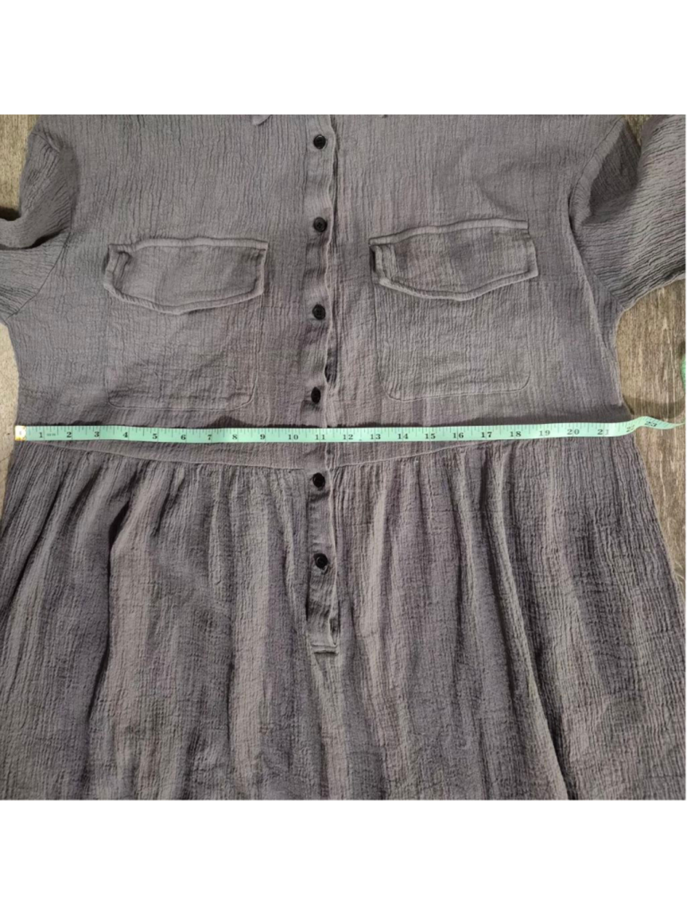 Women's MODESEES Gray Long Sleeve Tiered Midi Dress M - Picture 8 of 11